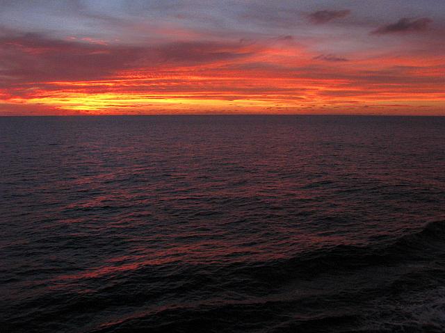 Sunset glows on the Pacific