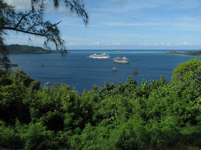Regatta and The Paul Gauguin at anchor