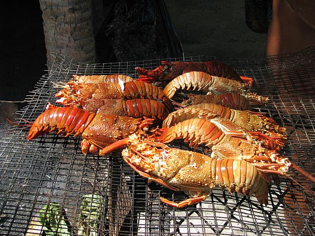 Lobsters on the grill