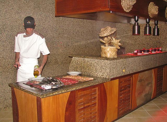 Cooking to order on the grill