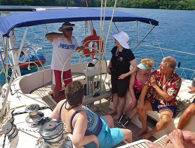 Claude explains something to the crew