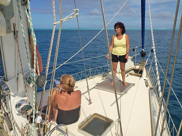 Martine, with shallow 'reef' water ahead
