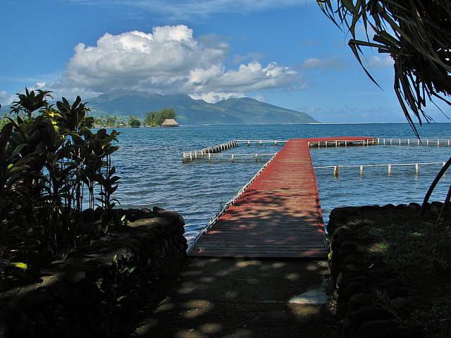 Dock at restaurant (with fish enclosures)