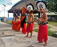 Natives greeting the tourists on Moorea