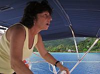 Martine at the wheel